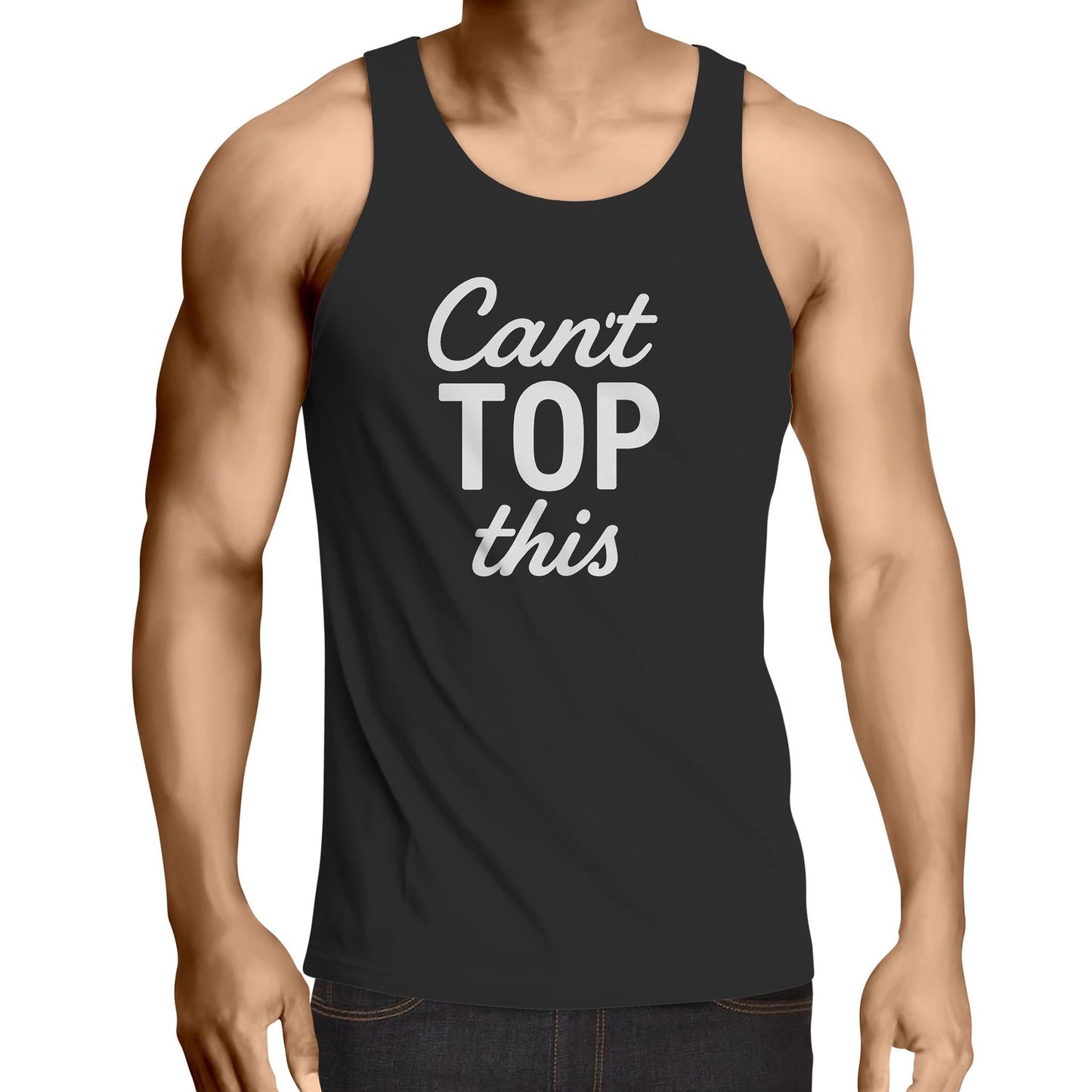 Can't Top This - White - Singlet Top