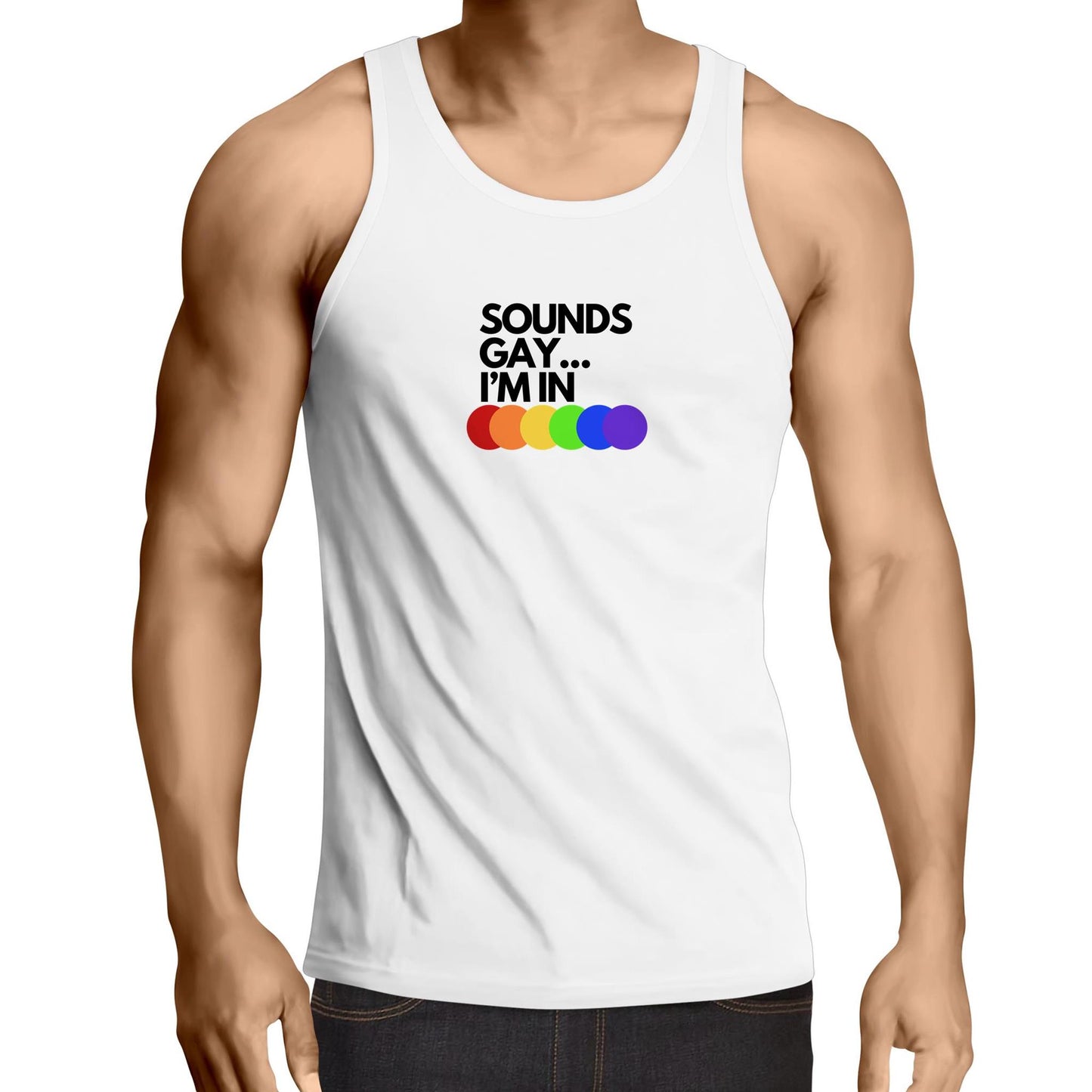 Sounds Gay - Black -  Singlet Top